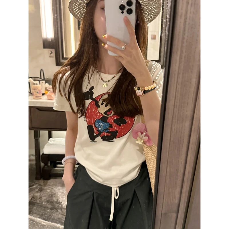 【跨步鼠鼠】夏季设计款时尚印花鼠鼠短袖-DX2025376