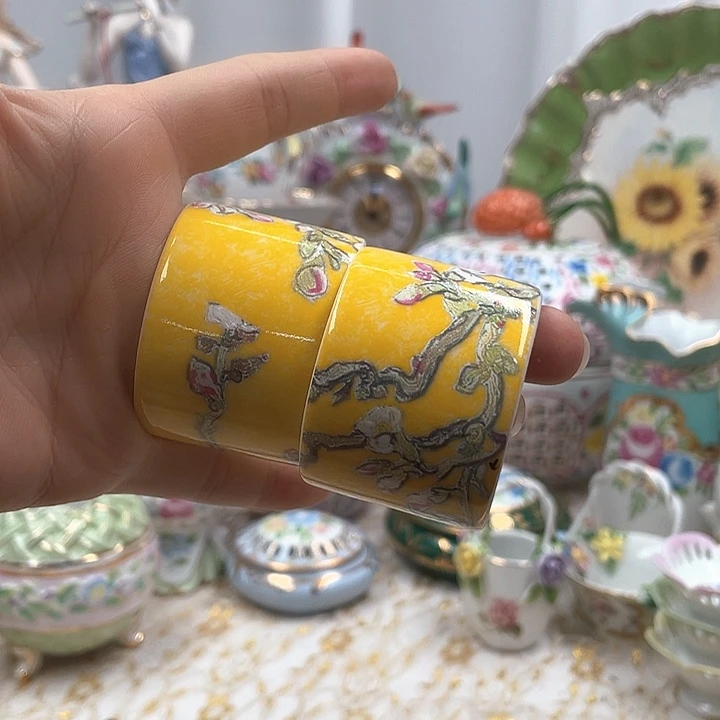 杯碟陶瓷摆件陶瓷