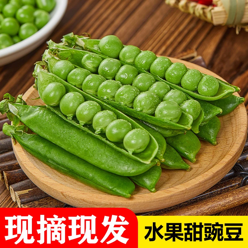 云南新鲜豌豆高山甜豆现摘现发带壳青豆豌豆荚