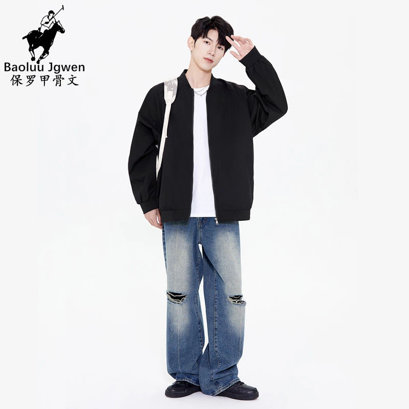 Baoluu Jgwen/保罗甲骨文长袖男夹克常规款美式休闲风棒球春秋