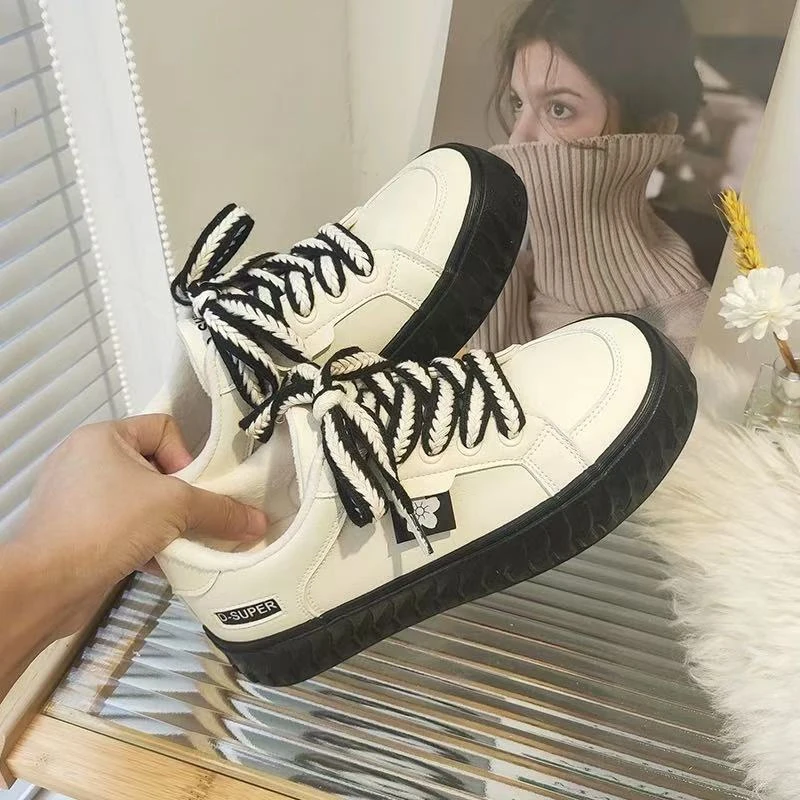 板鞋女秋冬新款爆款ins小众复古棉鞋冬加绒休闲运动-806