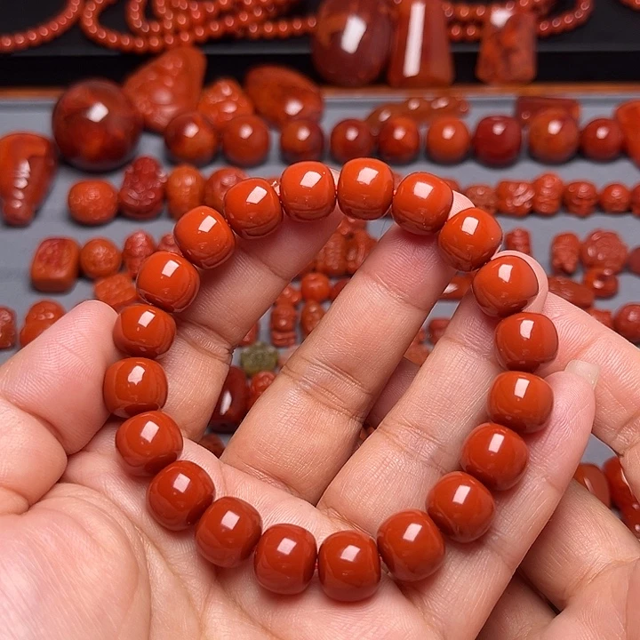 南红玛瑙未镶嵌配饰老型手串11.3mm