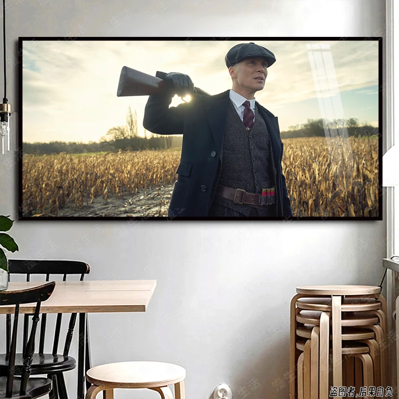 谢尔比扛枪浴血黑帮高清铝合金装饰画客厅卧室电竞房动漫挂画壁画