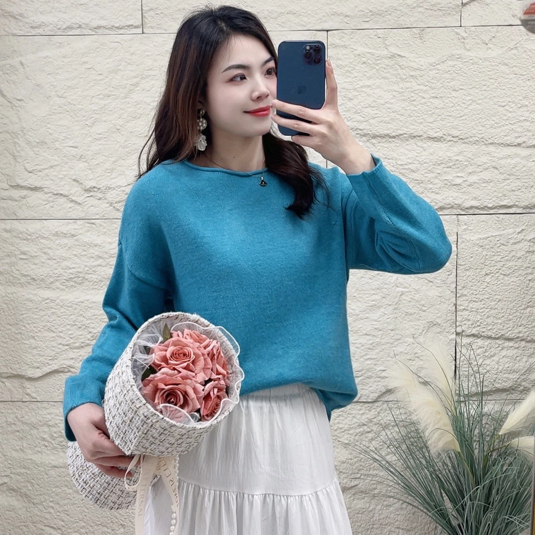 C004常规款厚款保暖长袖衫简约百搭秋季薄款