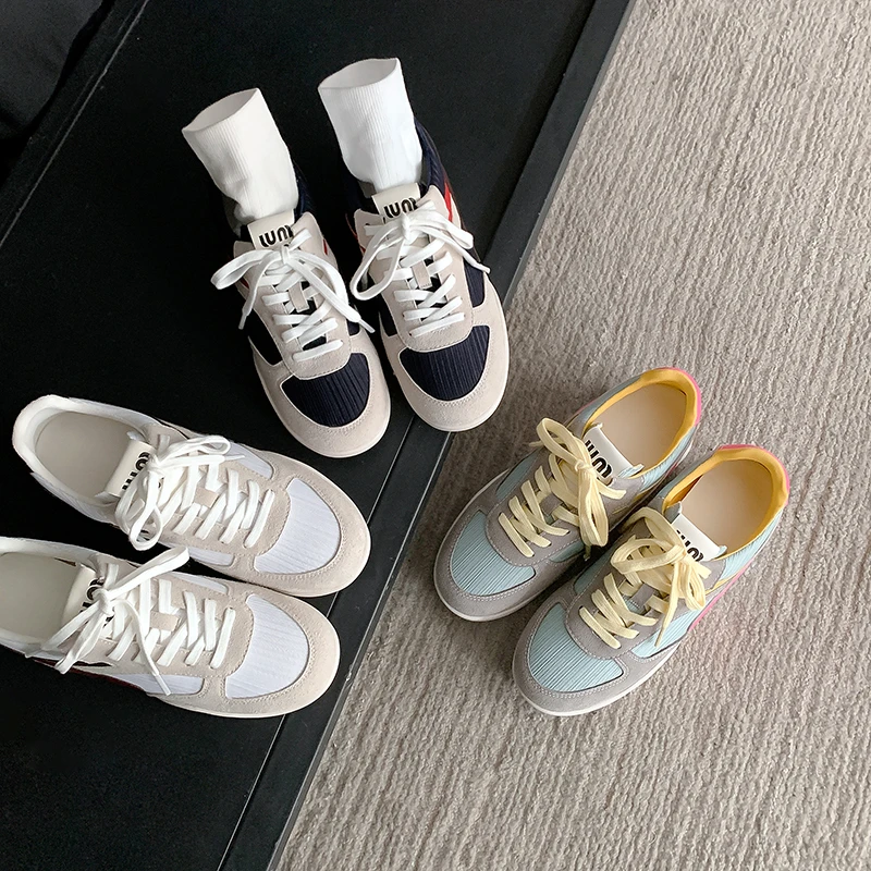 内增高5cm韩版德训鞋女2025新款厚底百搭系带运动鞋软底休闲板鞋
