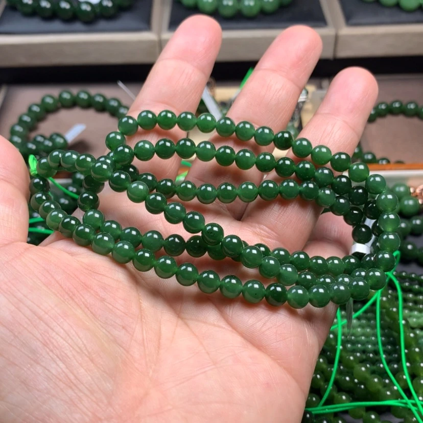 【闪购商品】和田玉（碧玉）颈饰未镶嵌玄***子6m m