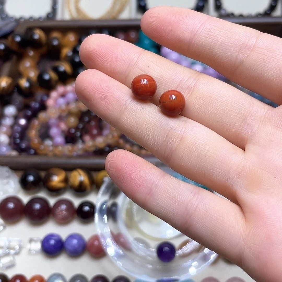 大***呀水晶珠宝半成品未镶嵌9m两颗