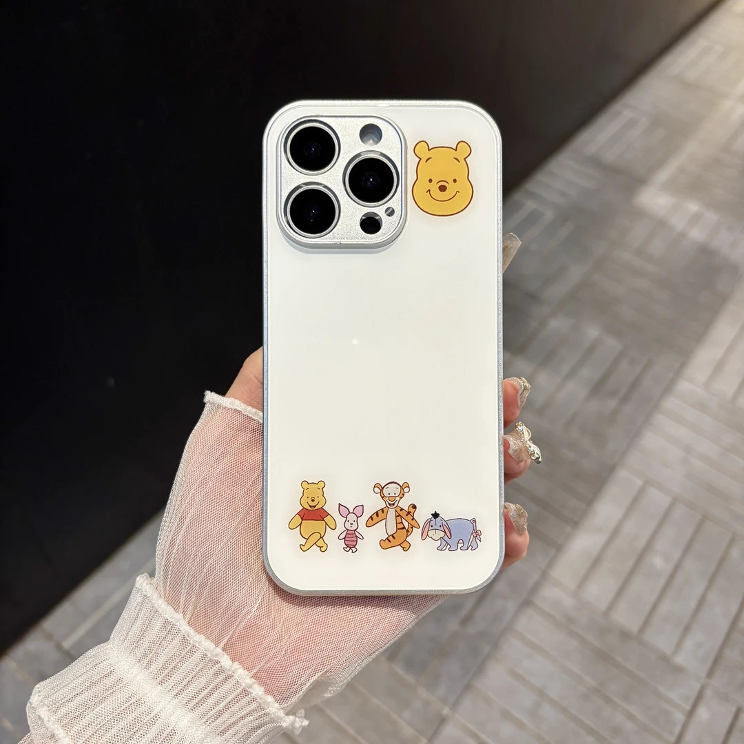 苹果/华为/oppo/vivo/小米 维尼的小伙伴适用iPhone16玻璃手机壳