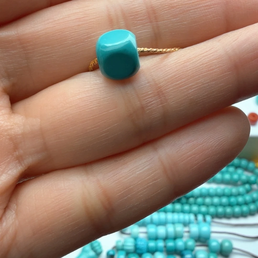 绿松石18K金镶嵌吊坠(不含链)