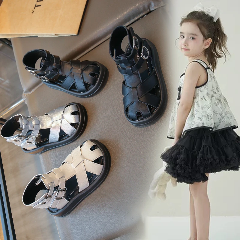 ABC儿童凉鞋夏季新款韩系童鞋女童休闲罗马凉鞋宝宝沙滩鞋童鞋潮