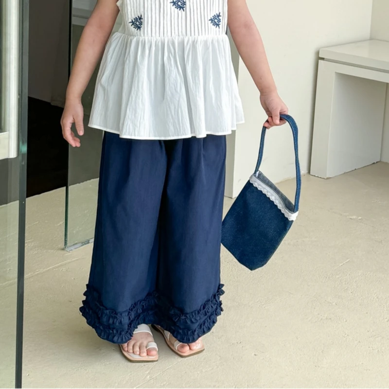 现货【蓝木】直筒九分裤5432春装女宝纯色洋气休闲百搭舒适裤子