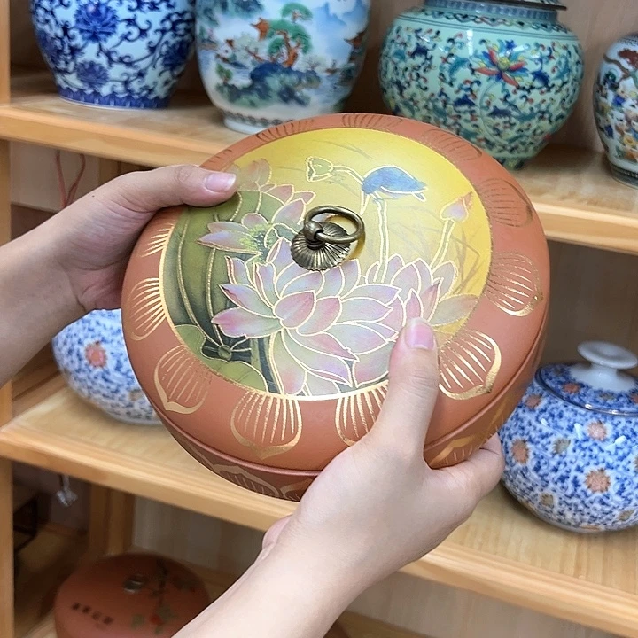 瓷片茶叶罐密封罐陶瓷罐