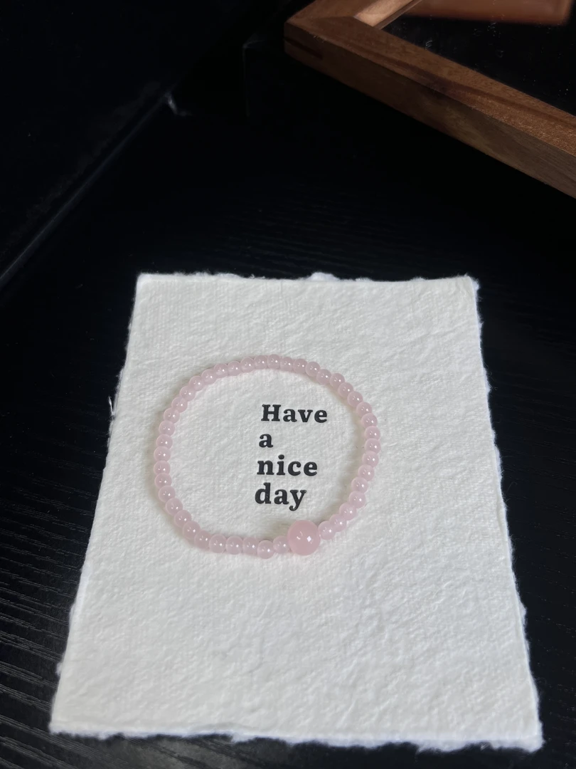 单圈粉水搭大颗粒粉 设计款水晶手串 多样性发一【A127】