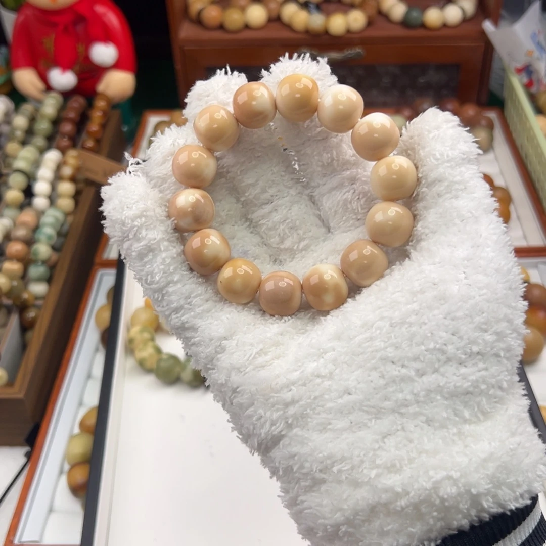 菩提根/象牙果手串懒*卡16粉色瑕疵懒