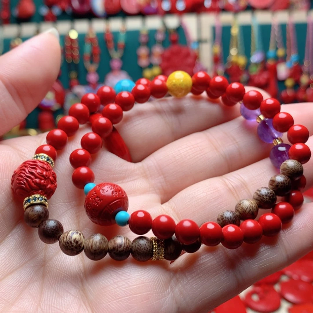 天然辰砂工艺品朱砂手串