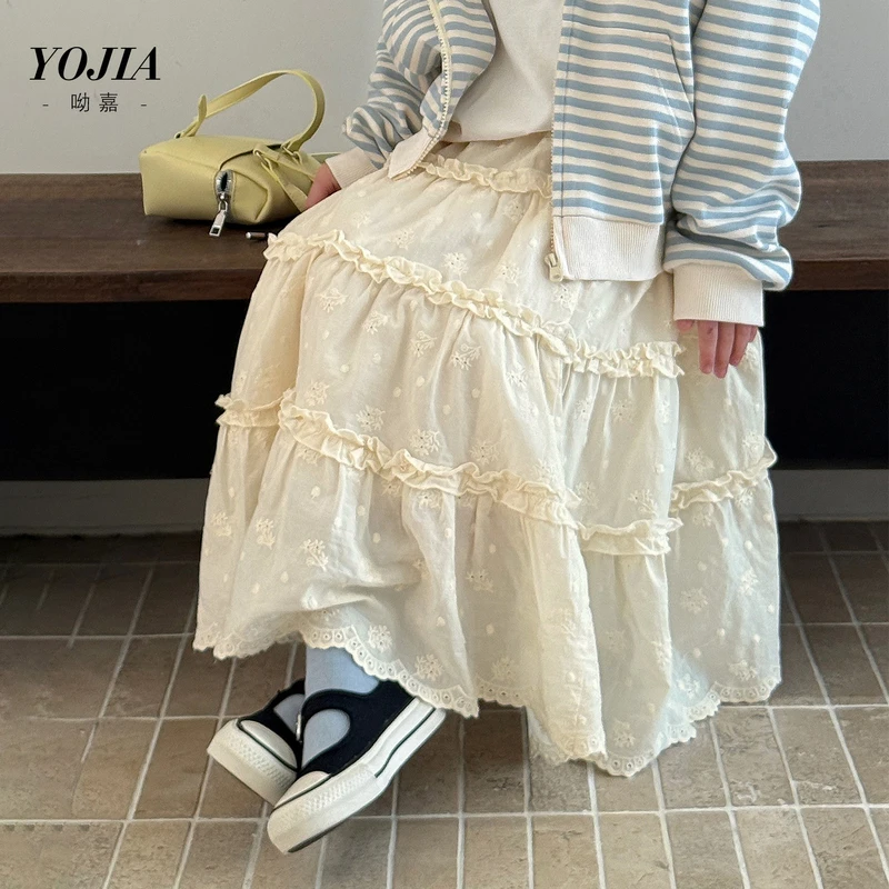 YOJIA女童半身裙春秋款2025新款洋气超仙小女孩短裙儿童裙子秋季