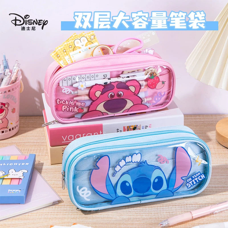 迪士尼儿童透明笔袋高颜值女小学生女孩高级感笔袋ins高颜值学生