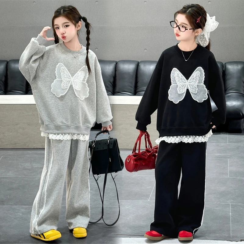 女童套装春秋装2025新款中大童洋气网红卫衣休闲裤两件套运动服潮