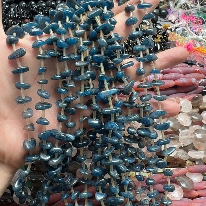 玛瑙/玉髓未镶嵌珠宝半成品一条8mm蓝麟灰