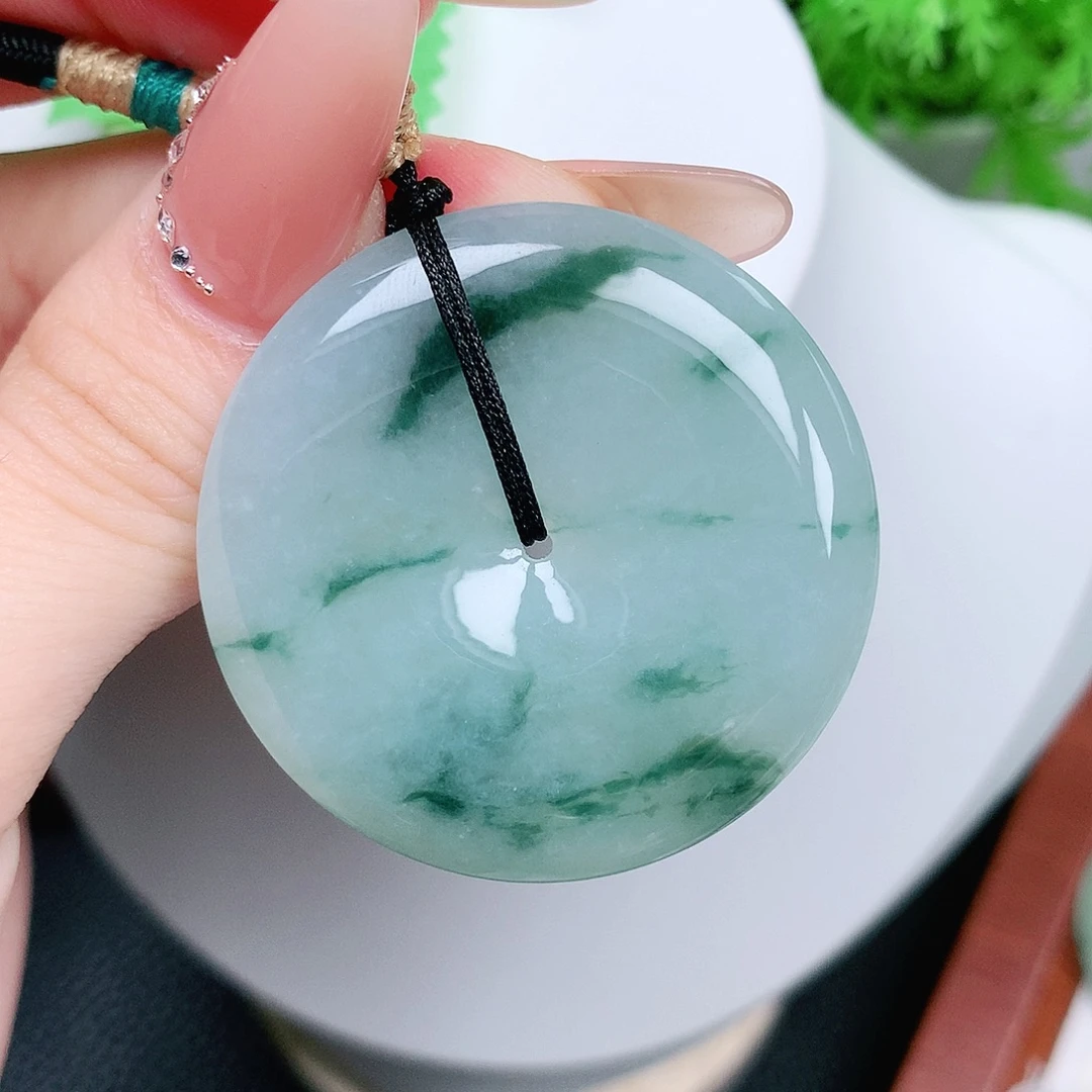 翡翠未镶嵌颈饰平安39.7-6.4