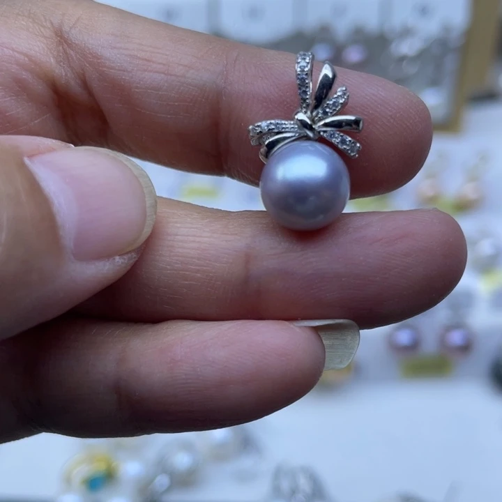 淡水珍珠银S925镶嵌颈饰