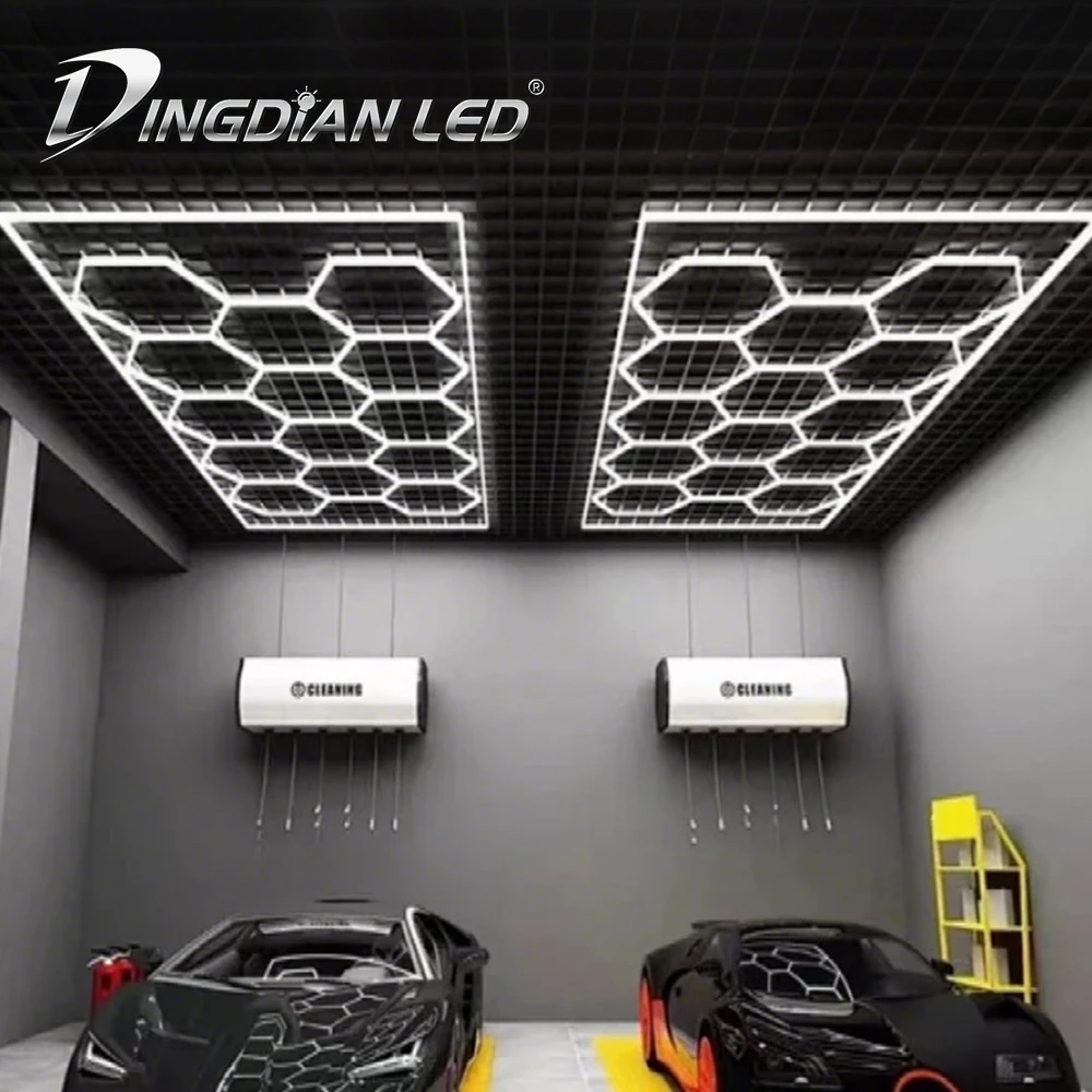 港式蜂窝灯洗车房防水电竞馆专用LED吊灯吸顶两用灯具自由造型