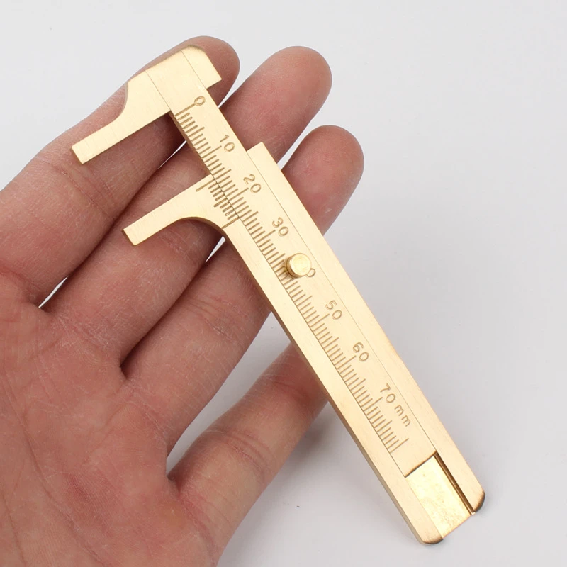 家用文玩铜卡尺文玩工具铜迷你小巧文具卡尺文玩古玩珠宝珠子玉器