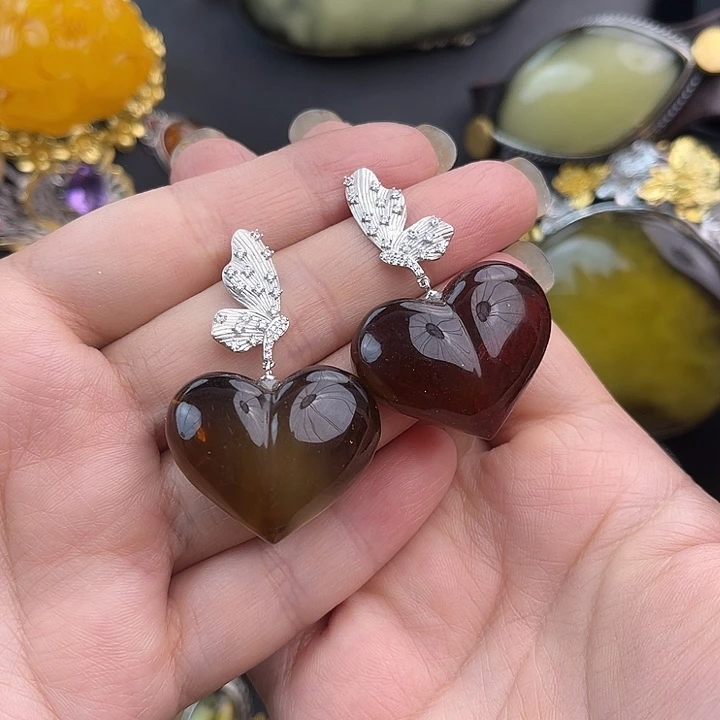 琥珀银S925镶嵌裸石