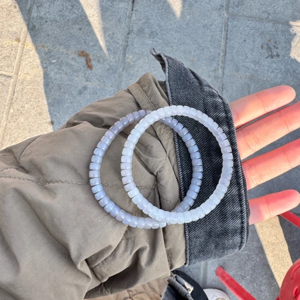 和田玉烟紫直切手串（多样性发一）智