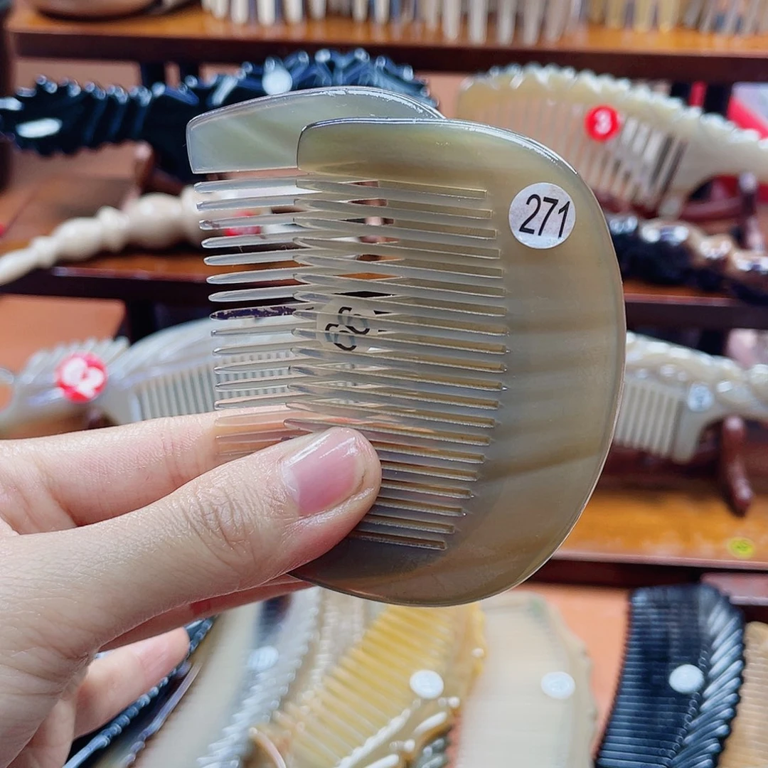 纯手工制作牛角梳镜面