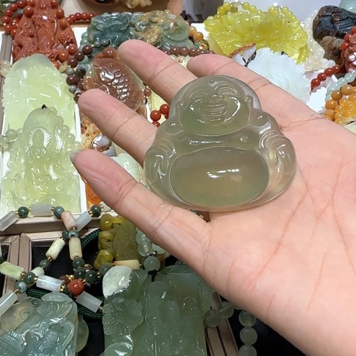 未镶嵌蛇纹石玉吊坠老*財