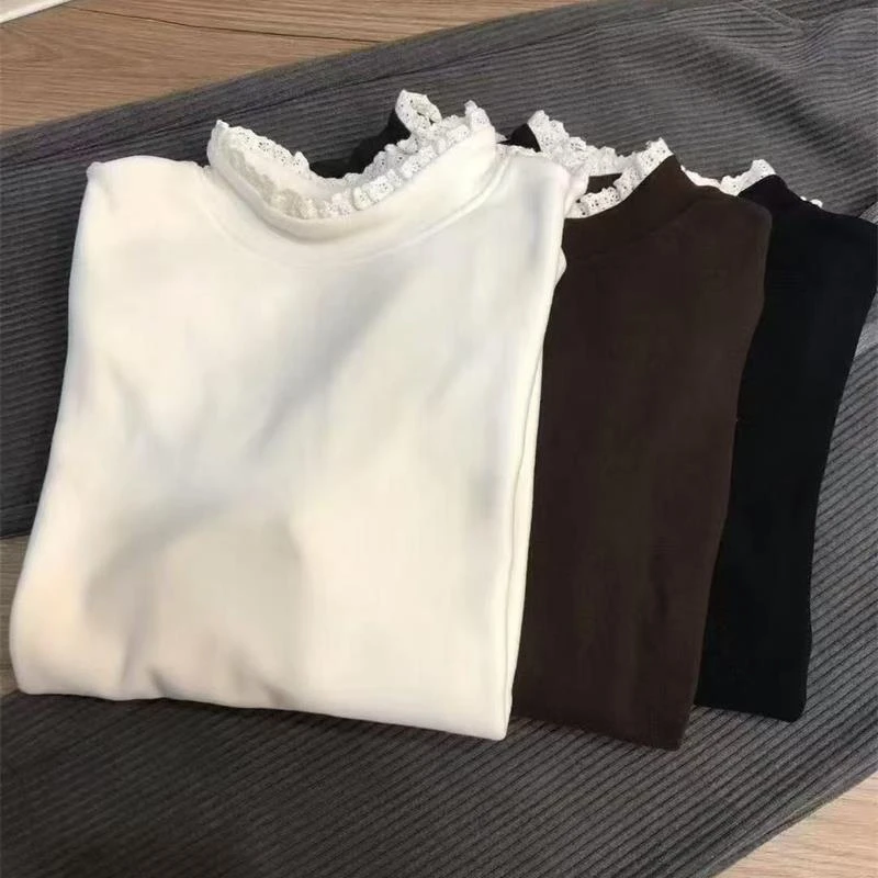 1231大童亲子时尚女士休闲立体花边打底衫-9002