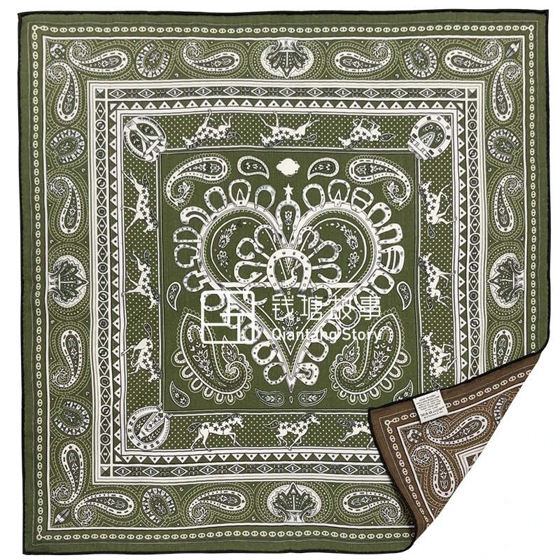 Qiantang Story/钱塘故事70丝毛-爱心骏马手工卷边真丝羊毛68cm