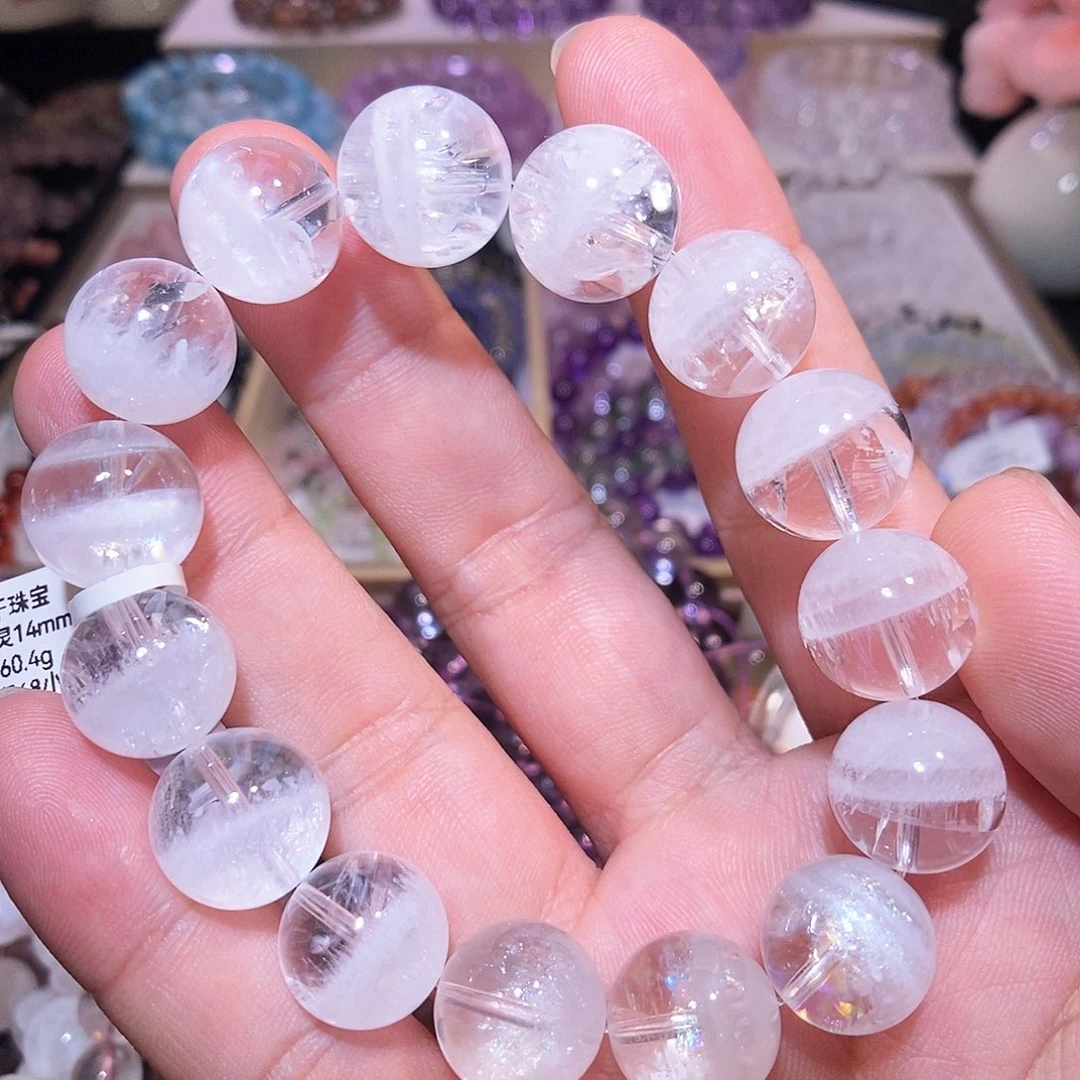 未镶嵌手链水晶白幽灵14mm