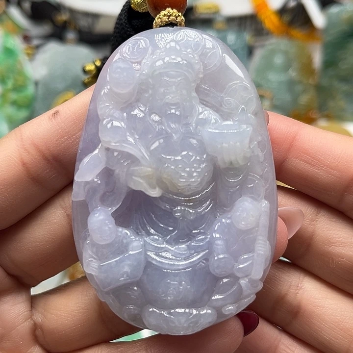 翡翠未镶嵌颈饰财神