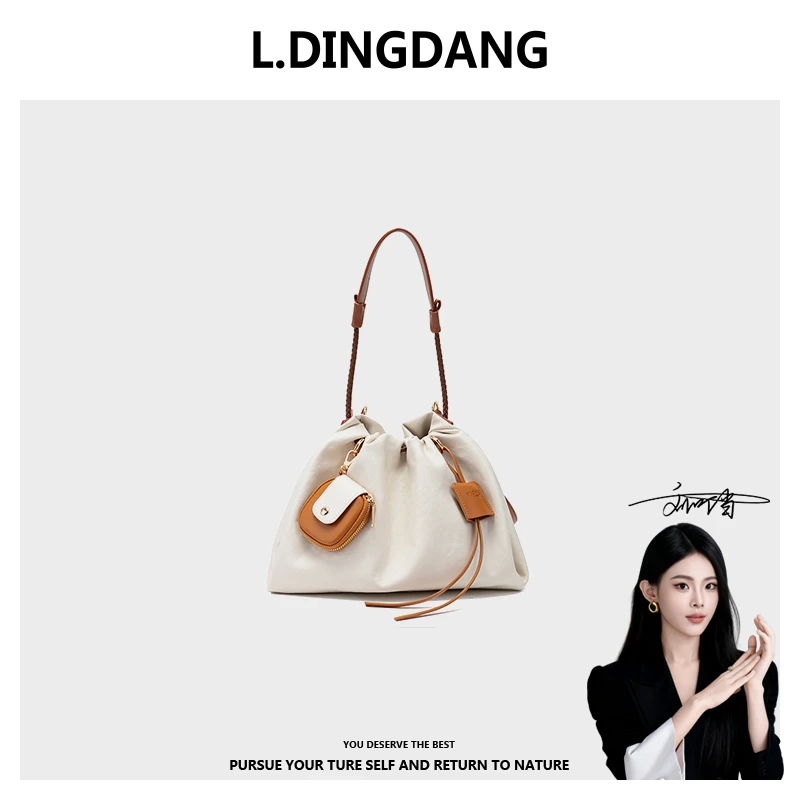 【刘叮当甄选】单肩手提包时尚百搭束口日常出行通勤25584