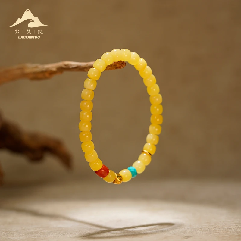 宝梵陀蜜蜡直切手串【扣肉推荐】 5431