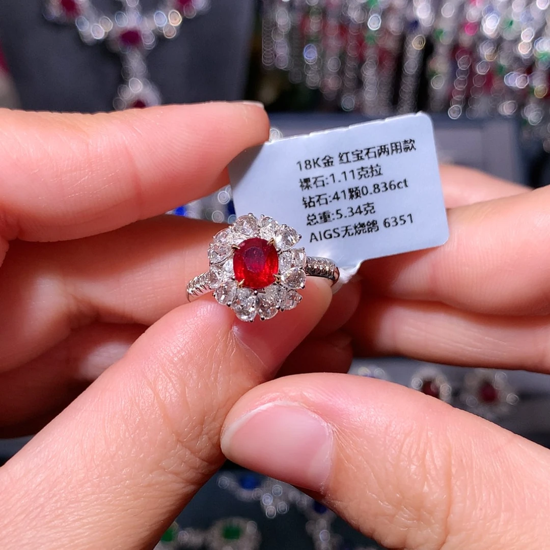 【闪购商品】红宝石戒指18K金镶嵌