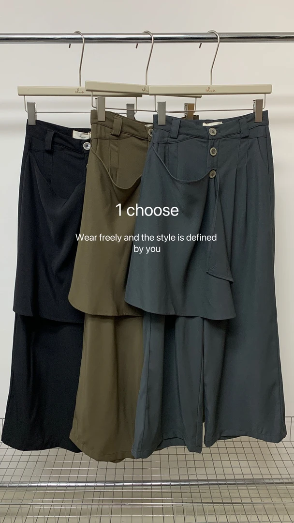 2025早春中性小众宽松古美拉德配色宽松西裤