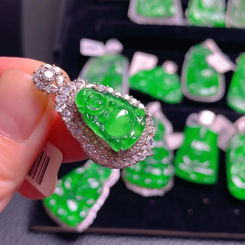 【闪购商品】翡翠银S925镶嵌吊坠(不含链)