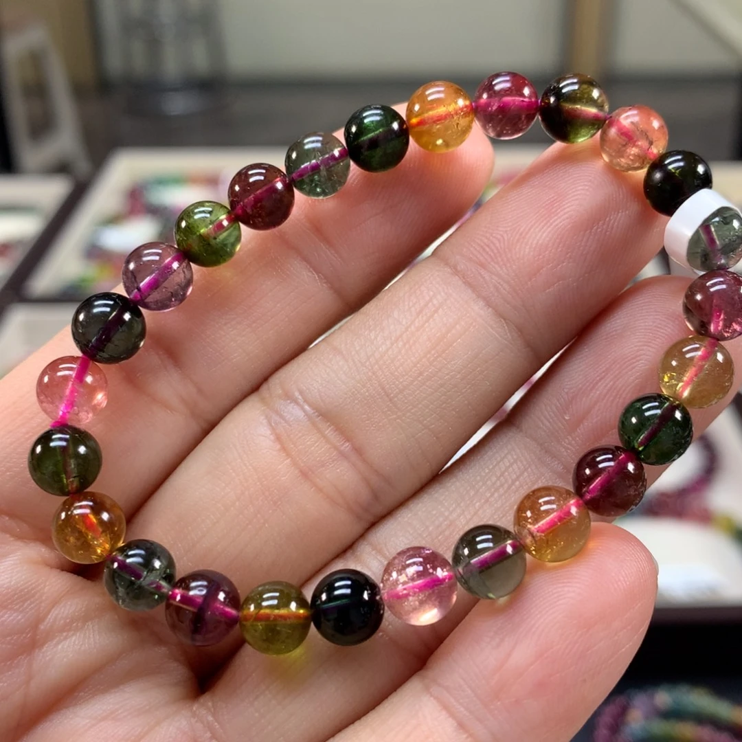 碧玺未镶嵌手链7左右