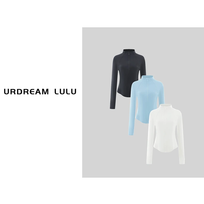 [追风者] 立领开衫修身拉链外套女夏收腰显瘦指洞长袖-P9075