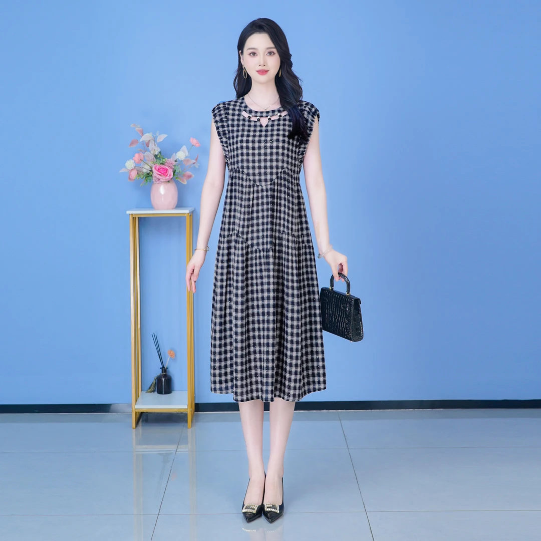 【SJYH2371】2025年夏季新款时尚优雅减龄连衣裙显瘦气质