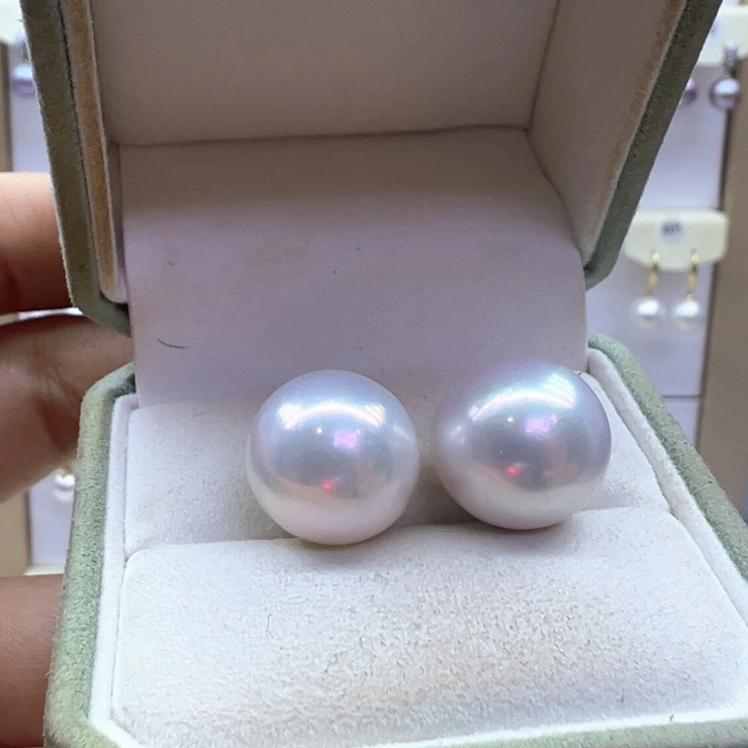 银S925镶嵌淡水珍珠耳饰
