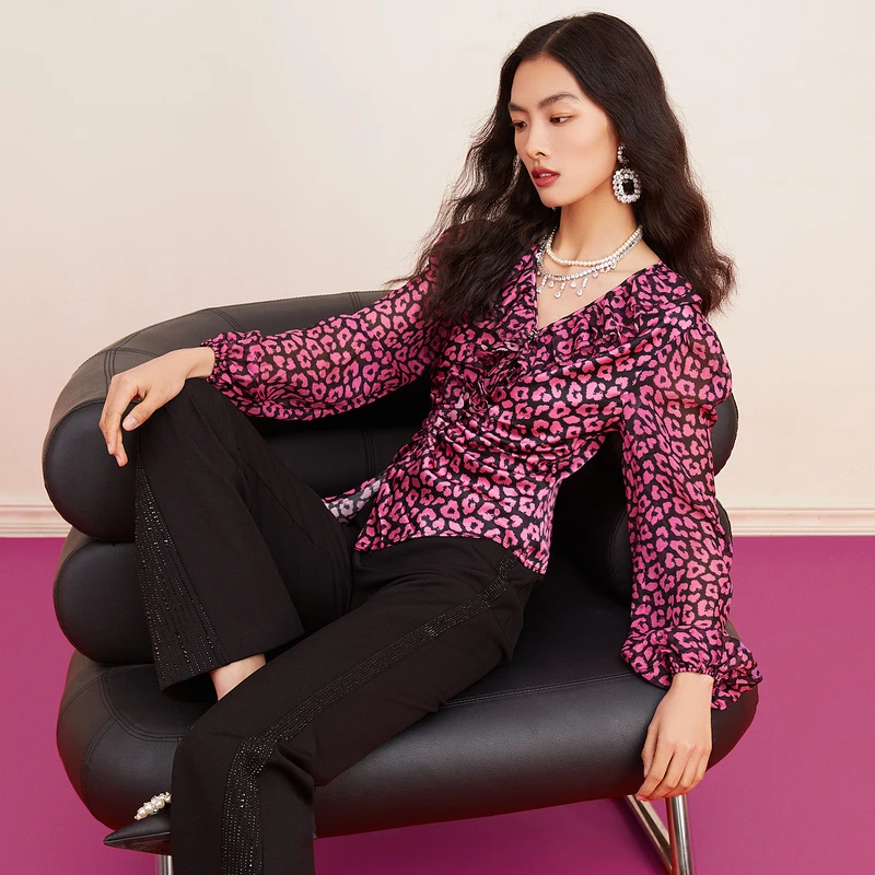 温柔法式荷叶边上衣91030411317