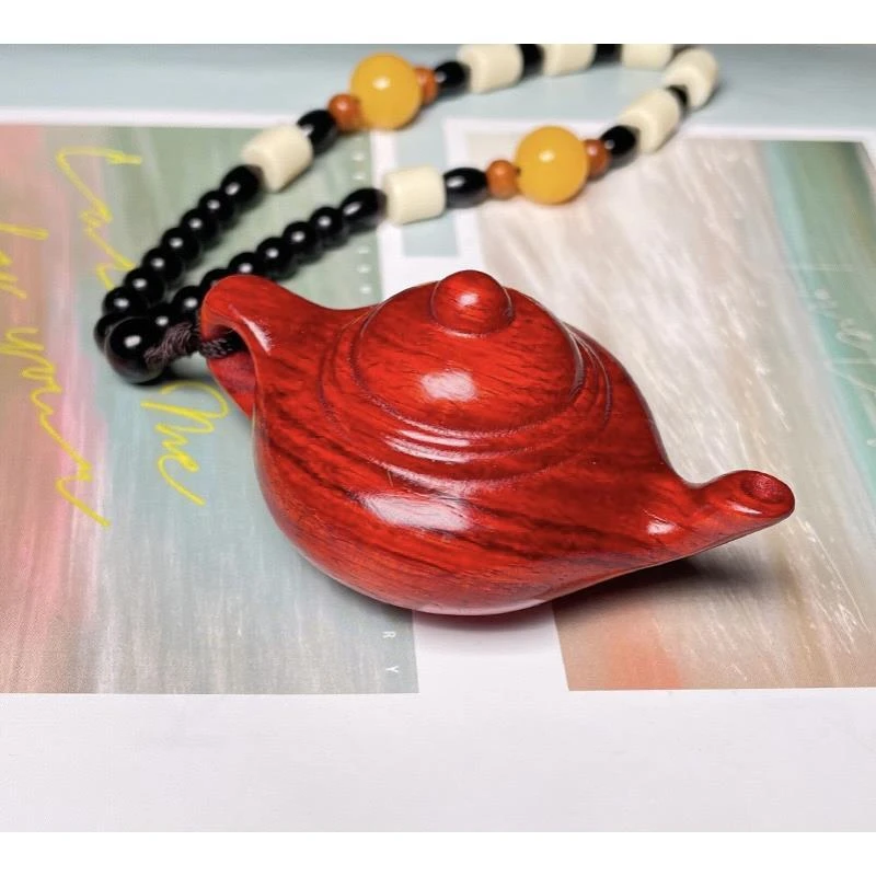 高密小叶紫檀雕刻把把壶-LQ32