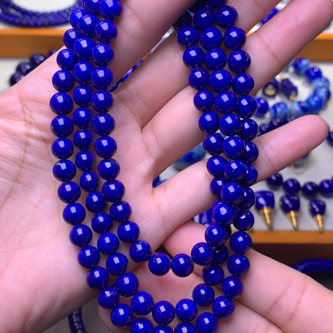 青金石未镶嵌手串7mm