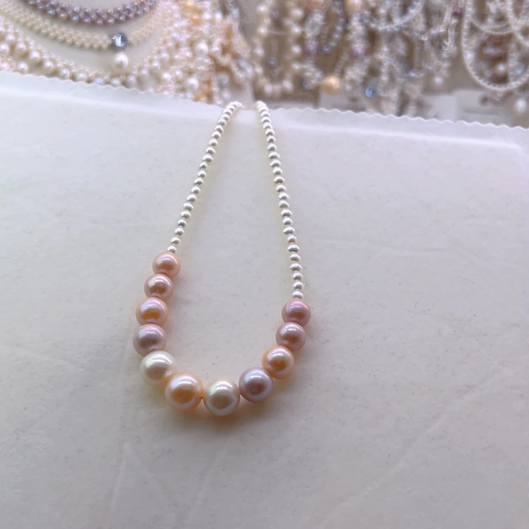 ゛***。淡水珍珠耳饰未镶嵌项链