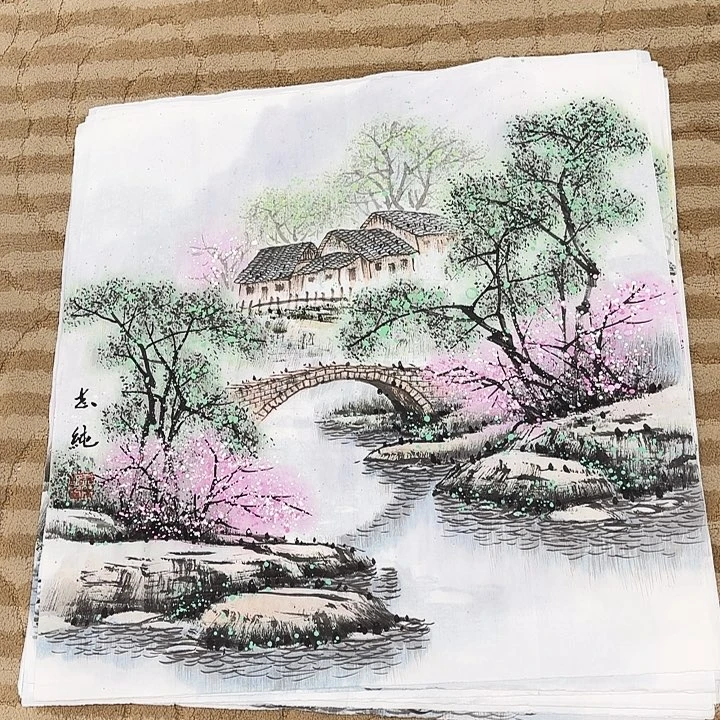 国画花鸟等图案和三尺斗