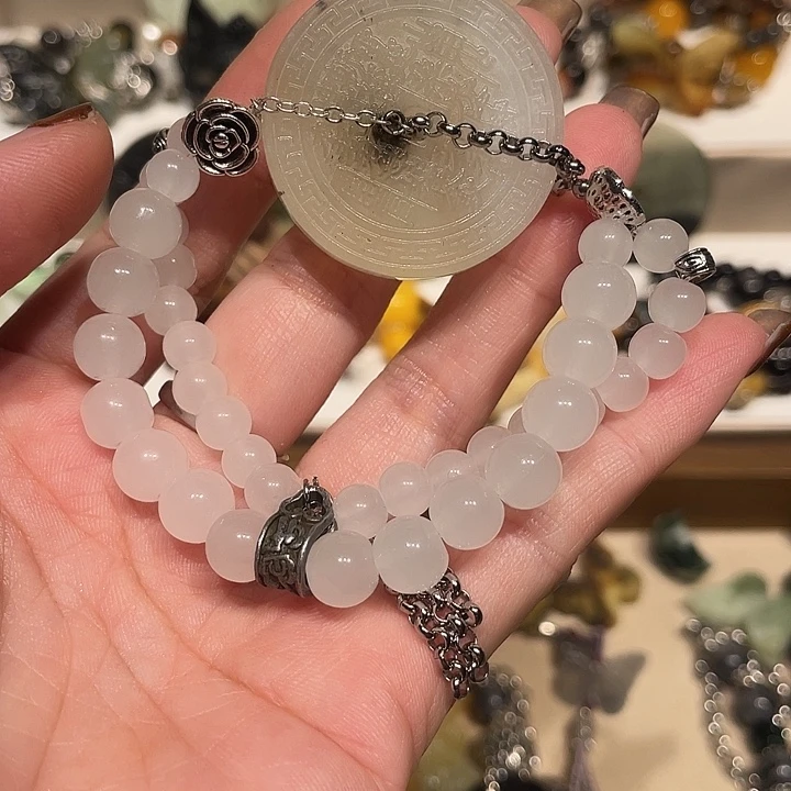 蛇纹石玉合金颈饰